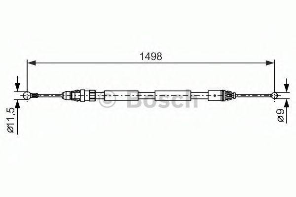 Cablu, frana de parcare OPEL VIVARO platou / sasiu (E7) (2006 - 2014) BOSCH 1 987 482 387 piesa NOUA