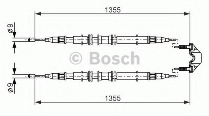 Cablu, frana de parcare OPEL ZAFIRA A (F75) (1999 - 2005) BOSCH 1 987 477 868 piesa NOUA