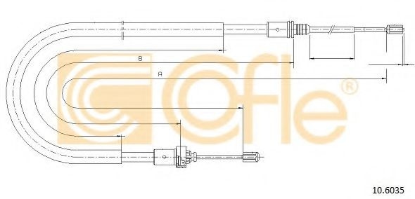 Cablu, frana de parcare PEUGEOT 207 (WA, WC) (2006 - 2016) COFLE 10.6035 piesa NOUA