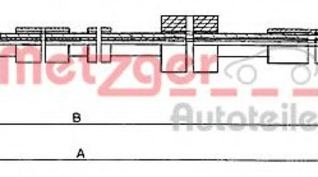 Cablu, frana de parcare PEUGEOT 306 (7B, N3, N5) (1993 - 2003) METZGER 10.6025 piesa NOUA