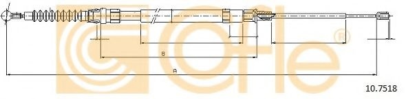 Cablu, frana de parcare PEUGEOT 807 (E) (2002 - 2016) COFLE 10.7518 piesa NOUA