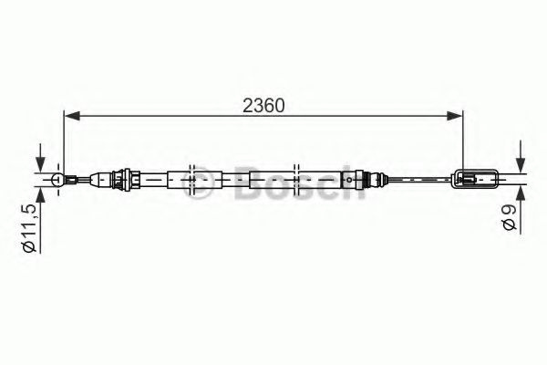 Cablu, frana de parcare PEUGEOT 807 (E) (2002 - 2016) BOSCH 1 987 477 714 piesa NOUA