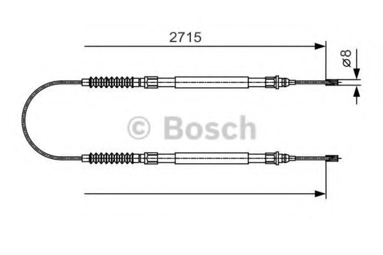 Cablu, frana de parcare PEUGEOT BOXER bus (244, Z) (2001 - 2016) BOSCH 1 987 482 003 piesa NOUA