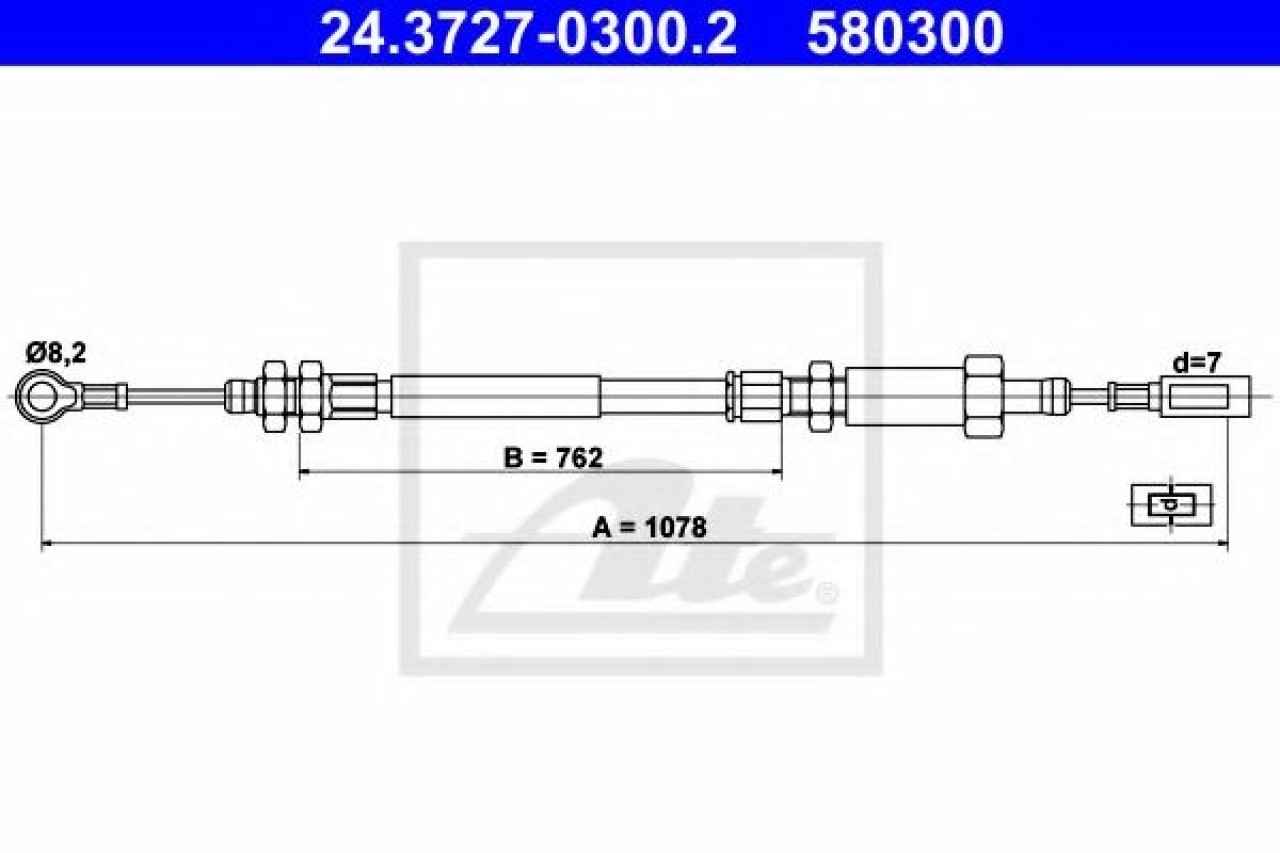 Cablu, frana de parcare PEUGEOT BOXER caroserie (244) (2001 - 2016) ATE 24.3727-0300.2 piesa NOUA