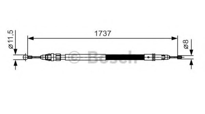 Cablu, frana de parcare PEUGEOT EXPERT platou / sasiu (2007 - 2016) BOSCH 1 987 482 008 piesa NOUA