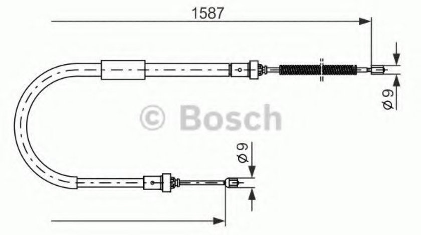 Cablu, frana de parcare RENAULT CLIO III (BR0/1, CR0/1) (2005 - 2012) BOSCH 1 987 477 965 piesa NOUA