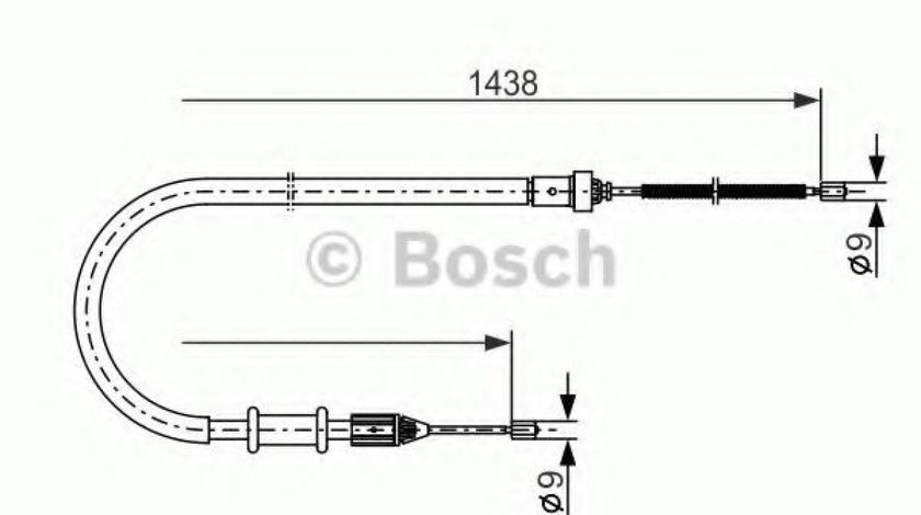 Cablu, frana de parcare RENAULT KANGOO Express (FC0/1) (1997 - 2007) BOSCH 1 987 477 634 piesa NOUA