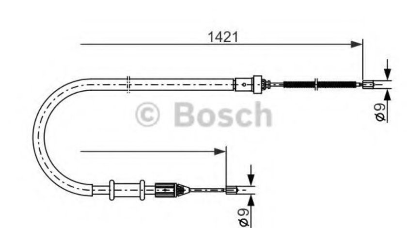 Cablu, frana de parcare RENAULT KANGOO Express (FC0/1) (1997 - 2007) BOSCH 1 987 477 633 piesa NOUA