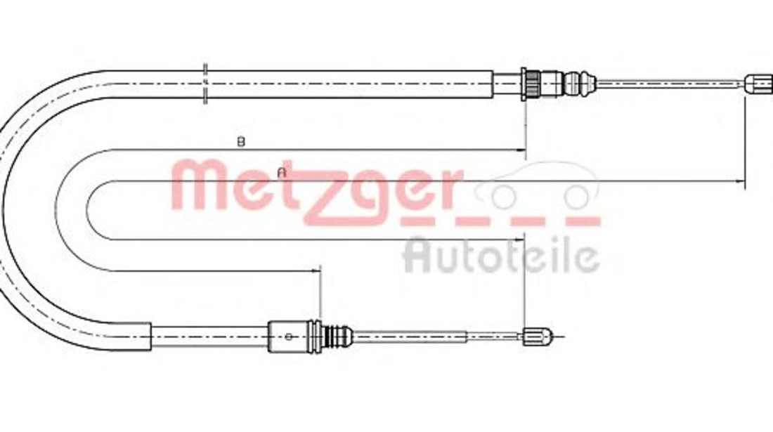 Cablu, frana de parcare RENAULT LAGUNA II (BG0/1) (2001 - 2016) METZGER 10.6791 piesa NOUA