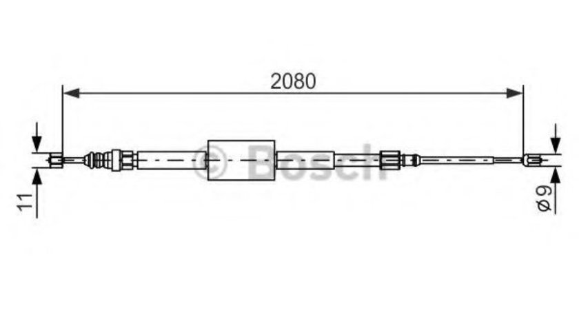 Cablu, frana de parcare RENAULT MEGANE II Limuzina (LM0/1) (2003 - 2016) BOSCH 1 987 477 787 piesa NOUA