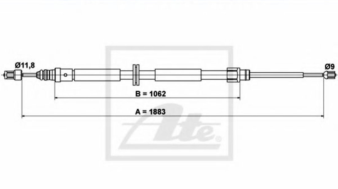 Cablu, frana de parcare RENAULT MEGANE III Hatchback (BZ0) (2008 - 2016) ATE 24.3727-1080.2 piesa NOUA