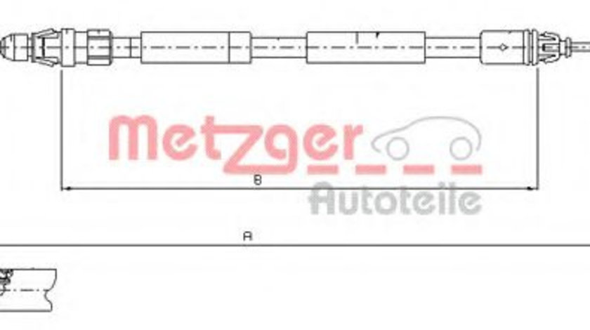 Cablu, frana de parcare RENAULT TRAFIC II bus (JL) (2001 - 2014) METZGER 11.6807 piesa NOUA