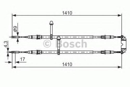 Cablu, frana de parcare SAAB 9-5 (YS3E) (1997 - 2009) BOSCH 1 987 477 245 piesa NOUA