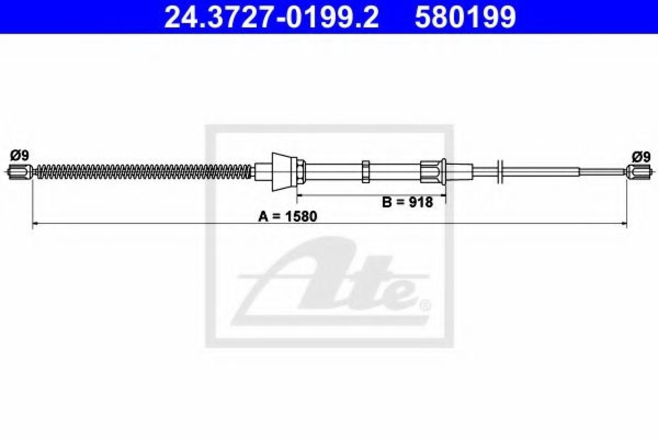 Cablu, frana de parcare SEAT IBIZA IV (6L1) (2002 - 2009) ATE 24.3727-0199.2 piesa NOUA