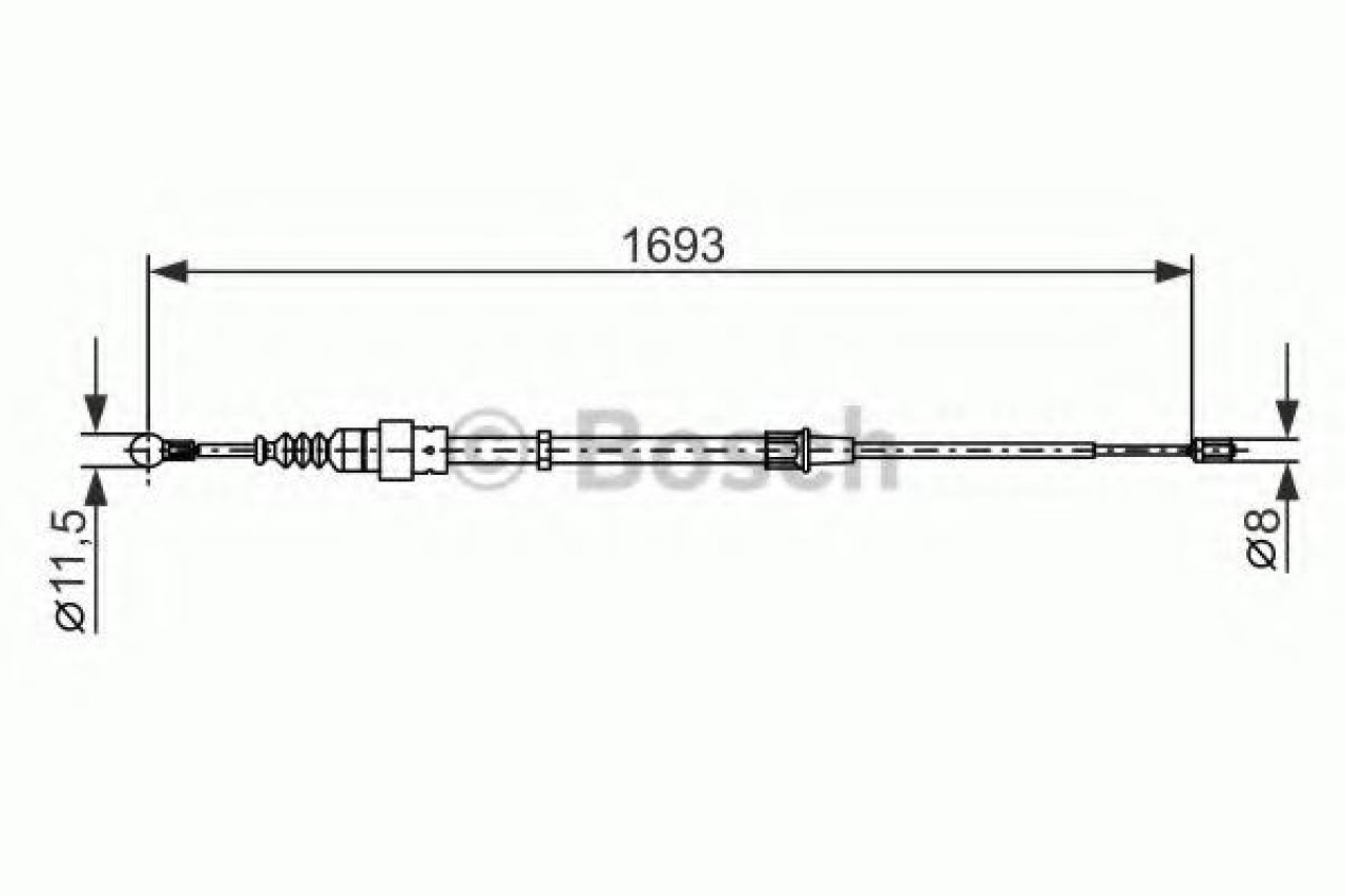 Cablu, frana de parcare SEAT TOLEDO II (1M2) (1998 - 2006) BOSCH 1 987 477 698 piesa NOUA