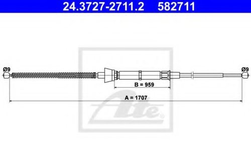 Cablu, frana de parcare SEAT TOLEDO IV (KG3) (2012 - 2016) ATE 24.3727-2711.2 piesa NOUA