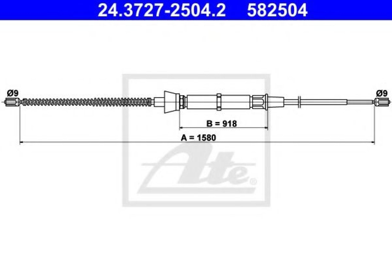 Cablu, frana de parcare SKODA FABIA I (6Y2) (1999 - 2008) ATE 24.3727-2504.2 piesa NOUA