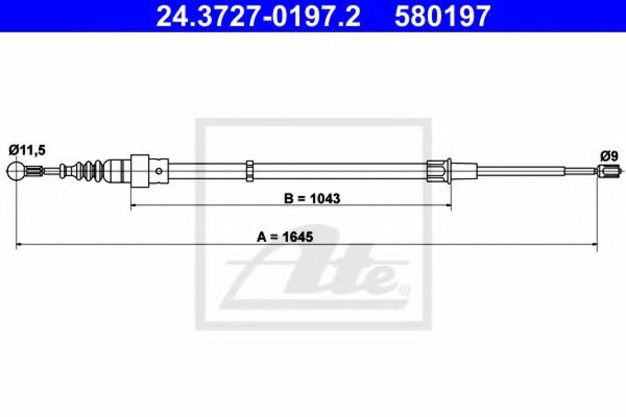 Cablu, frana de parcare SKODA FABIA II Combi (2007 - 2014) ATE 24.3727-0197.2 piesa NOUA