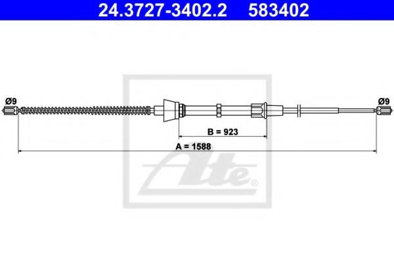 Cablu, frana de parcare SKODA FABIA III Combi (NJ5) (2014 - 2016) ATE 24.3727-3402.2 piesa NOUA