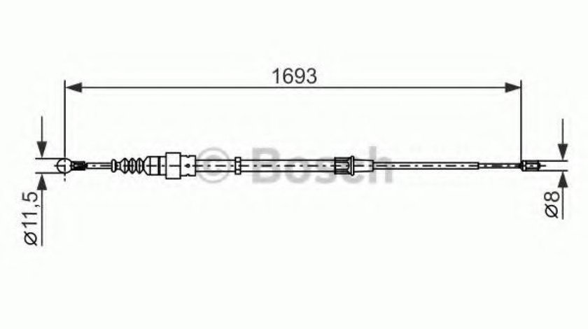 Cablu, frana de parcare SKODA OCTAVIA I (1U2) (1996 - 2010) BOSCH 1 987 477 698 piesa NOUA