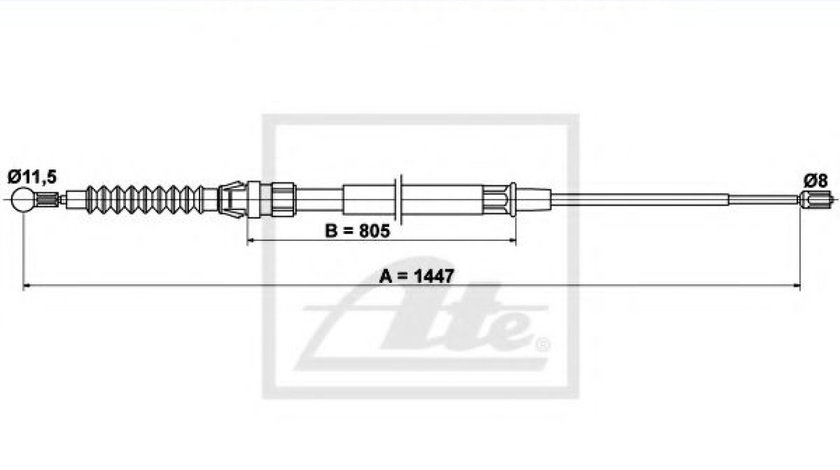 Cablu, frana de parcare SKODA OCTAVIA II (1Z3) (2004 - 2013) ATE 24.3727-2708.2 piesa NOUA