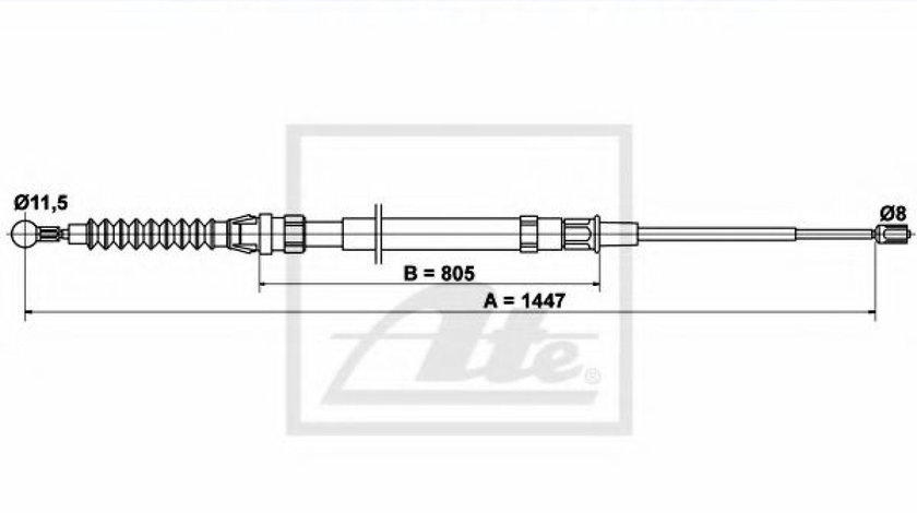 Cablu, frana de parcare SKODA OCTAVIA II (1Z3) (2004 - 2013) ATE 24.3727-0195.2 piesa NOUA