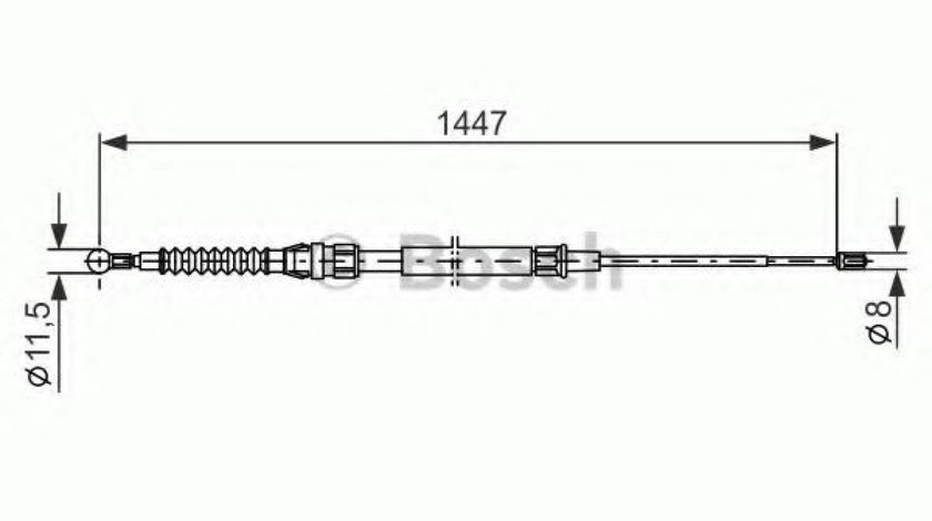 Cablu, frana de parcare SKODA OCTAVIA II Combi (1Z5) (2004 - 2013) BOSCH 1 987 477 958 piesa NOUA