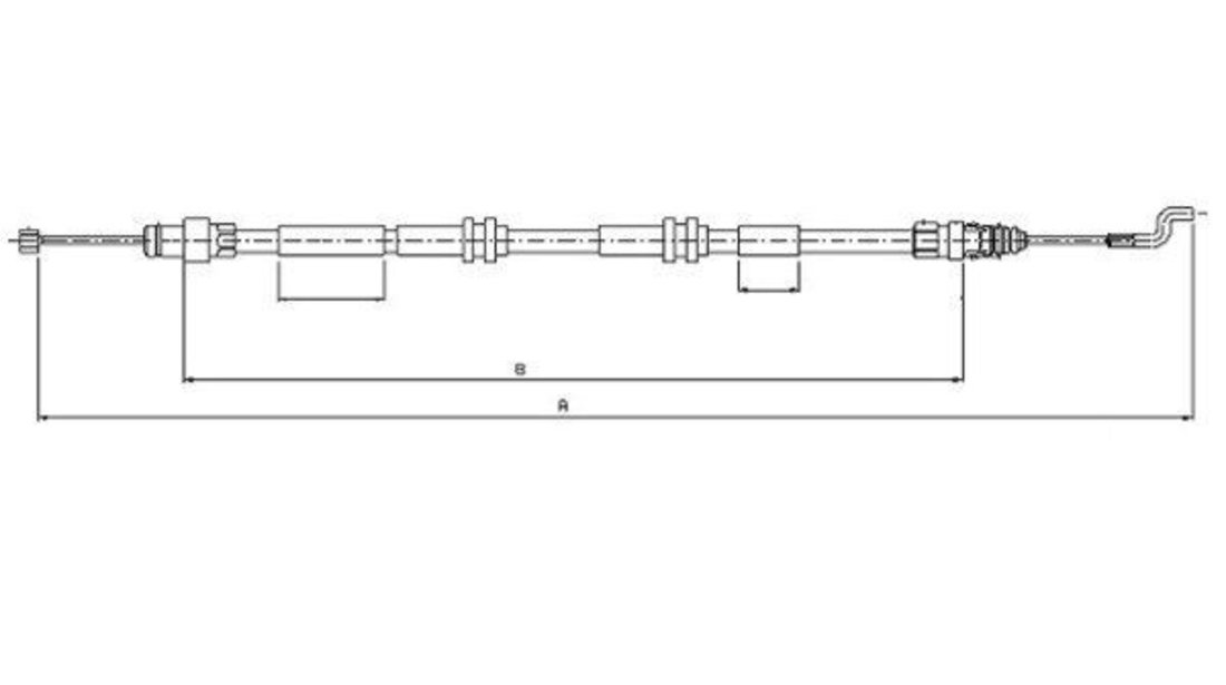 Cablu, frana de parcare spate (44046400 TEXTAR) VW