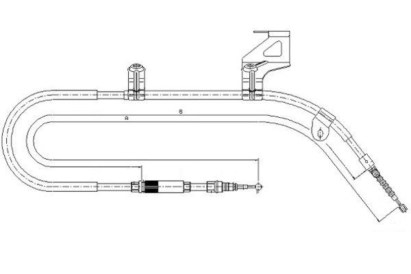 Cablu, frana de parcare spate dreapta (44005500 TEXTAR) VW