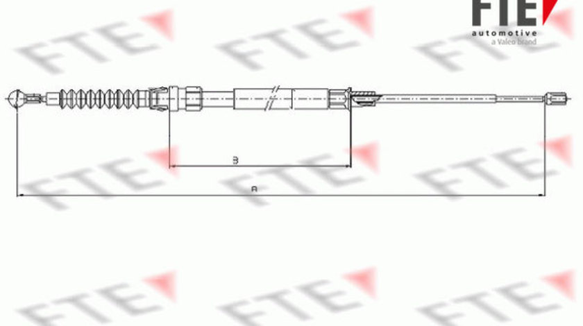 Cablu, frana de parcare spate (FBS02075 FTE) AUDI,SEAT,SKODA,VW