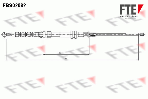 Cablu, frana de parcare spate (FBS02082 FTE) VW