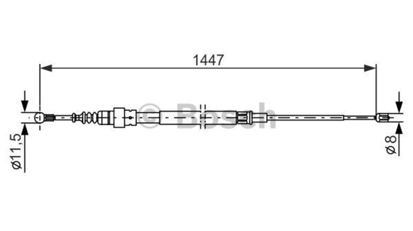 Cablu, frana de parcare stanga (1987477802 BOSCH) AUDI,SEAT,SKODA,VW