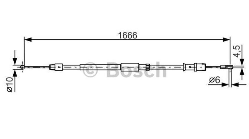 Cablu, frana de parcare stanga (1987482032 BOSCH) MERCEDES-BENZ,VW