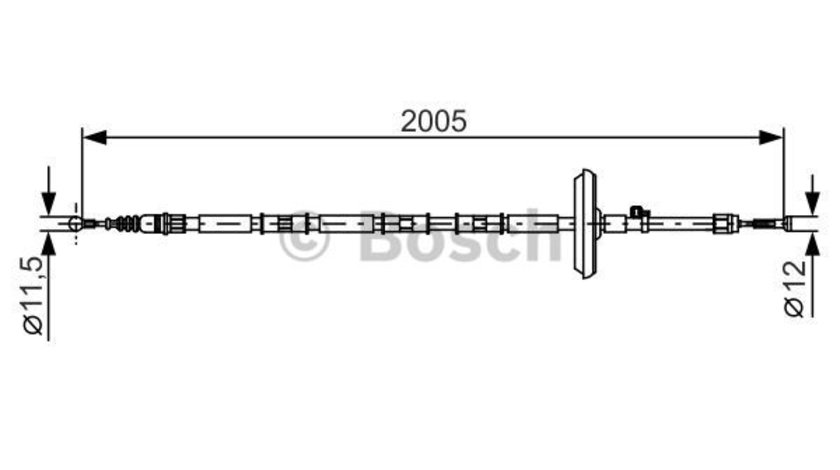 Cablu, frana de parcare stanga (1987482333 BOSCH) OPEL,VAUXHALL