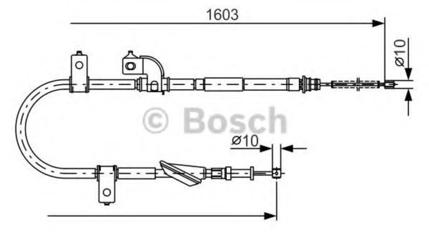 Cablu, frana de parcare SUBARU IMPREZA Limuzina (GD) (1999 - 2016) BOSCH 1 987 482 080 piesa NOUA