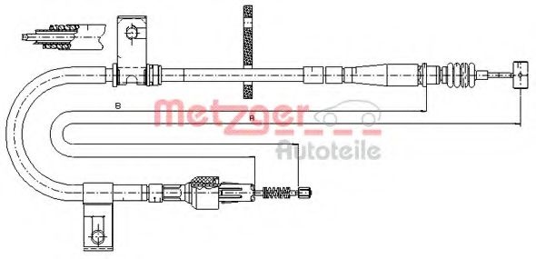 Cablu, frana de parcare SUZUKI JIMNY (FJ) (1998 - 2016) METZGER 17.5040 piesa NOUA