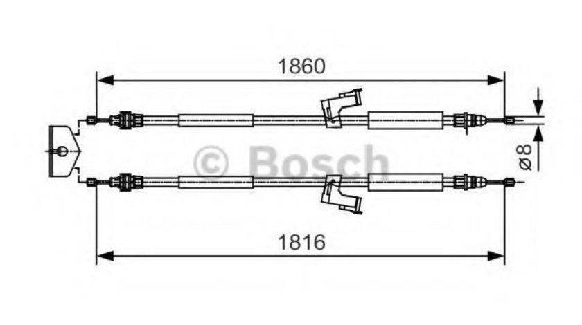 Cablu, frana de parcare VOLVO S40 II (MS) (2004 - 2016) BOSCH 1 987 482 019 piesa NOUA