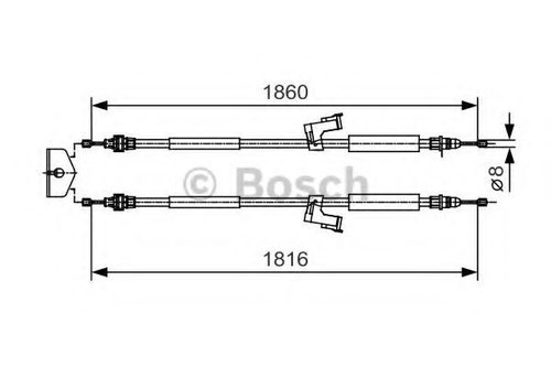 Cablu, frana de parcare VOLVO V50 (MW) (2004 - 2016) BOSCH 1 987 482 019 piesa NOUA