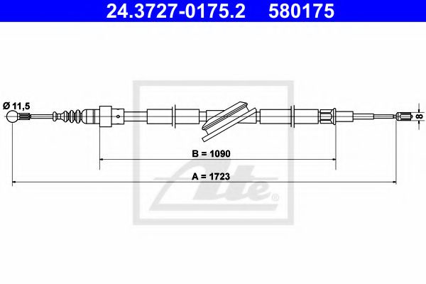 Cablu, frana de parcare VW BORA (1J2) (1998 - 2005) ATE 24.3727-0175.2 piesa NOUA