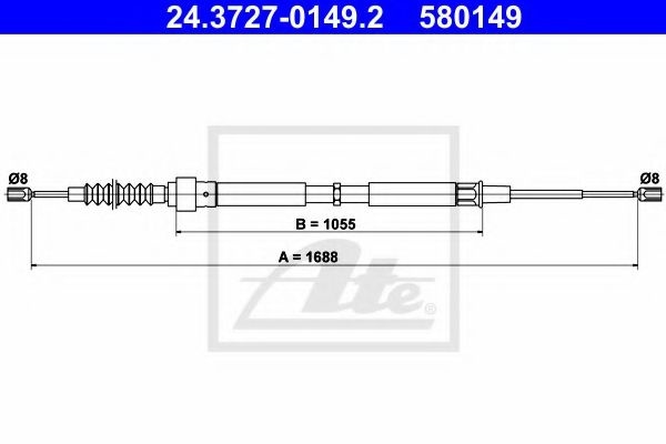 Cablu, frana de parcare VW GOLF IV Variant (1J5) (1999 - 2006) ATE 24.3727-0149.2 piesa NOUA