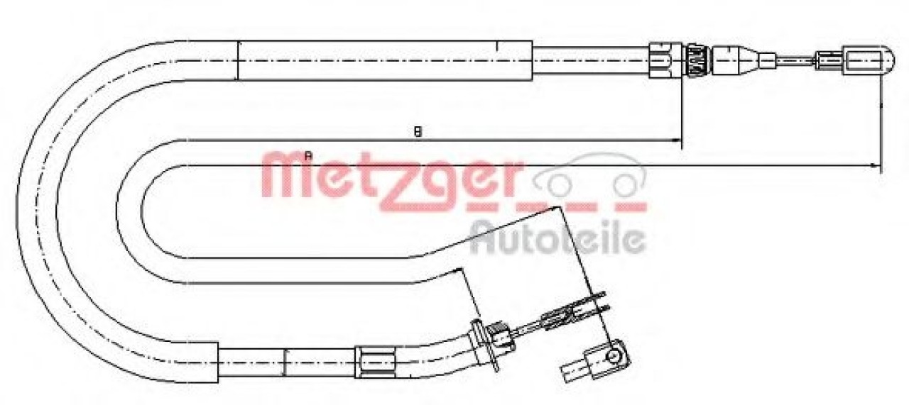 Cablu, frana de parcare VW LT II bus (2DB, 2DE, 2DK) (1996 - 2006) METZGER 10.9873 piesa NOUA