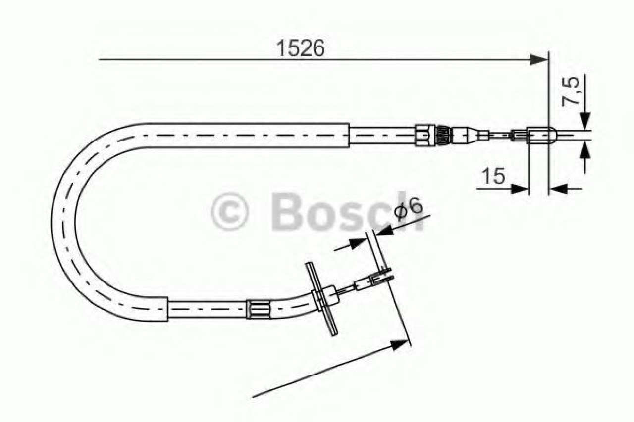 Cablu, frana de parcare VW LT II bus (2DB, 2DE, 2DK) (1996 - 2006) BOSCH 1 987 477 859 piesa NOUA