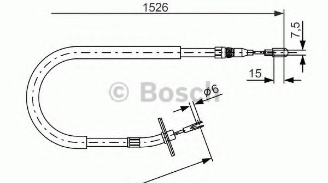 Cablu, frana de parcare VW LT II caroserie (2DA, 2DD, 2DH) (1996 - 2006) BOSCH 1 987 477 859 piesa NOUA