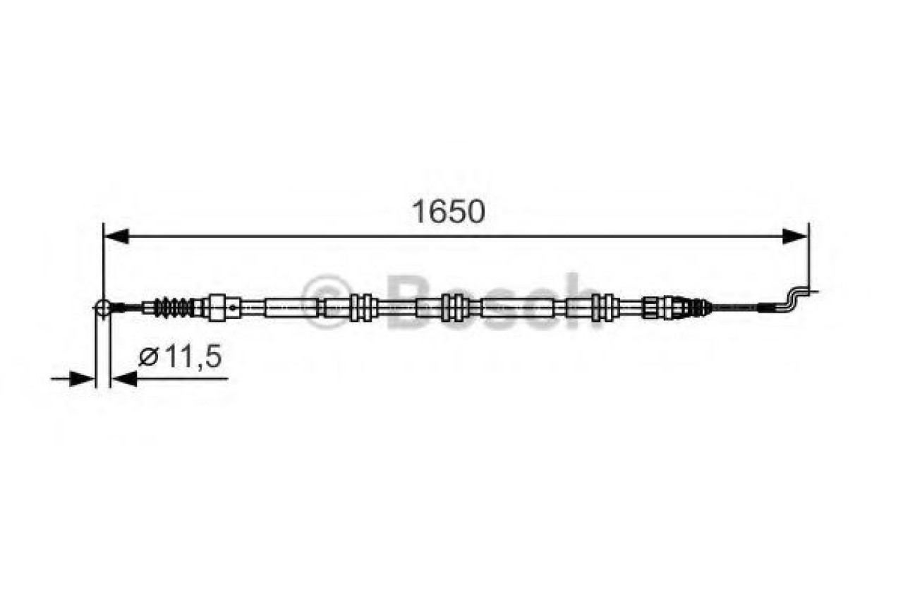 Cablu, frana de parcare VW MULTIVAN V (7HM, 7HN, 7HF, 7EF, 7EM, 7EN) (2003 - 2015) BOSCH 1 987 482 016 piesa NOUA