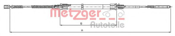 Cablu, frana de parcare VW PASSAT (3A2, 35I) (1988 - 1997) METZGER 10.7493 piesa NOUA