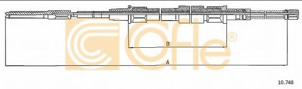 Cablu, frana de parcare VW PASSAT (3A2, 35I) (1988 - 1997) COFLE 10.748 piesa NOUA