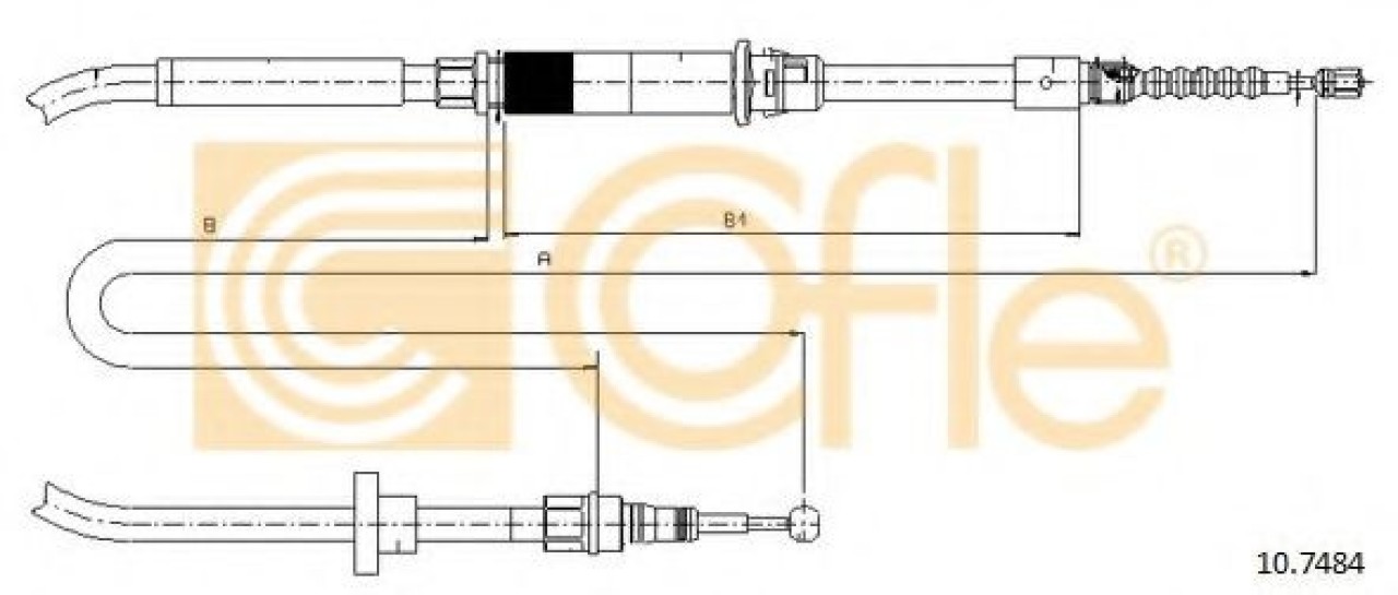 Cablu, frana de parcare VW PASSAT (3B2) (1996 - 2001) COFLE 10.7484 piesa NOUA