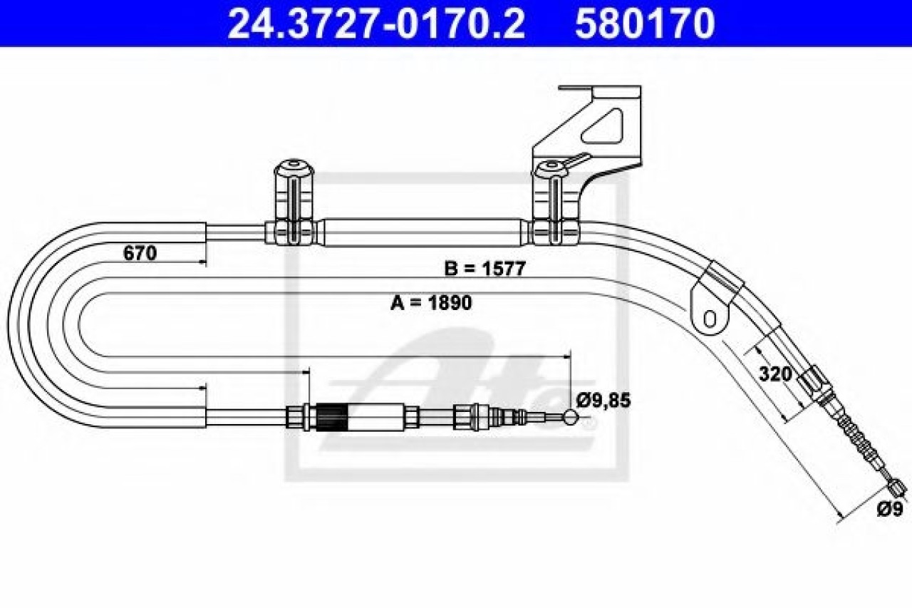 Cablu, frana de parcare VW PASSAT Variant (3B5) (1997 - 2001) ATE 24.3727-0170.2 piesa NOUA