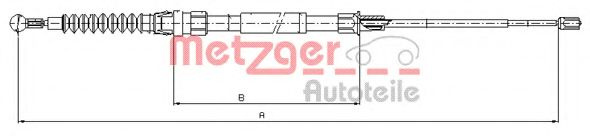 Cablu, frana de parcare VW TOURAN (1T1, 1T2) (2003 - 2010) METZGER 10.7626 piesa NOUA