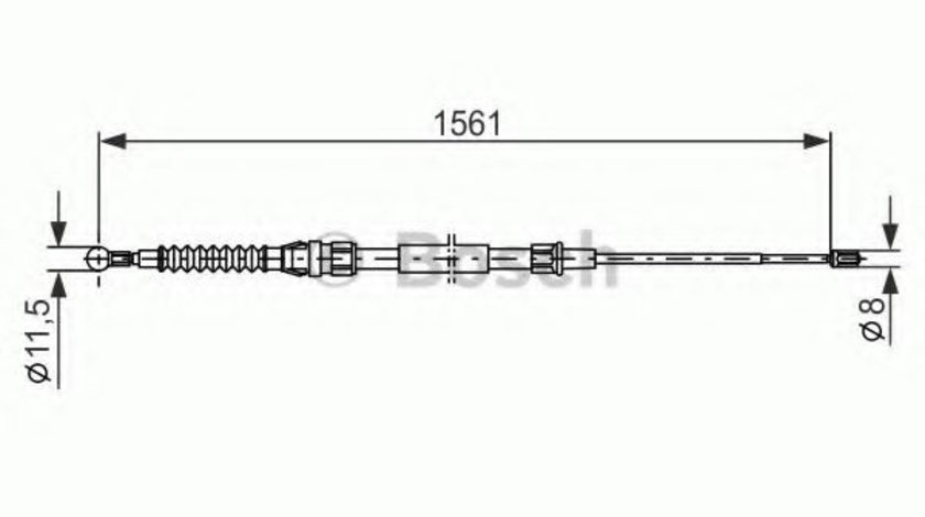 Cablu, frana de parcare VW TOURAN (1T1, 1T2) (2003 - 2010) BOSCH 1 987 477 942 piesa NOUA